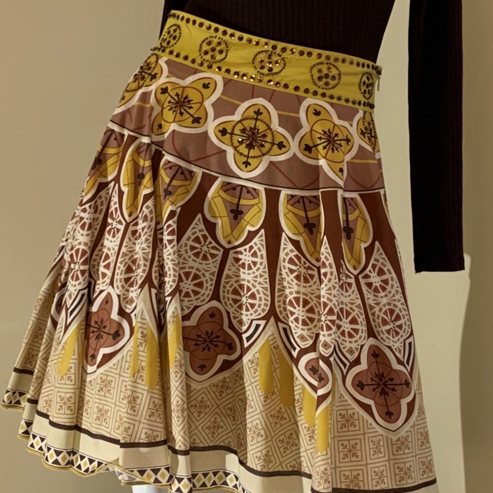 Blue Bird Artisan Style High Waist Skirt